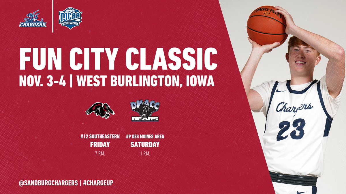 Men's 🏀 heads across the Mississippi for the weekend to take on a pair of nationally ranked opponents at the Fun City Classic. #ChargeUp