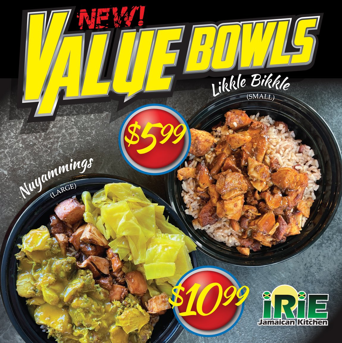 IJKCLE's tweet photo. NEW! ❗️Value Bowls. ❗️$5.99 or $10.99 ❗️
#iriejamaicankitchen #irievaluebowls #valuebowls #valuemeal #valuemeals #eatlocalohio #chefomarmckay #clefoodie #blackfoodie #blackfoodies #blackfoodbloggers #blackownedbusiness #iriecleveland #jamaicancatering #jerkchicken https://t.co/AZ4zDEwp1S