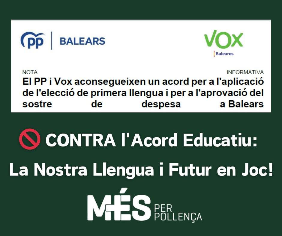 🚫 *CONTRA l'Acord Educatiu: La Nostra Llengua i Futur en Joc!*

 Preservació del Català: La força del català va més enllà de simples paraules; és la nostra història, la nostra identitat. No podem permetre que la persegueixin!