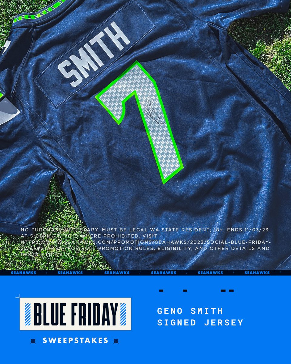 Celebrating Blue Friday with 7️⃣

RT to win a signed <a href="/GenoSmith3/">Geno</a> jersey!

#Sweepstakes | shwks.com/zoq4p5fb