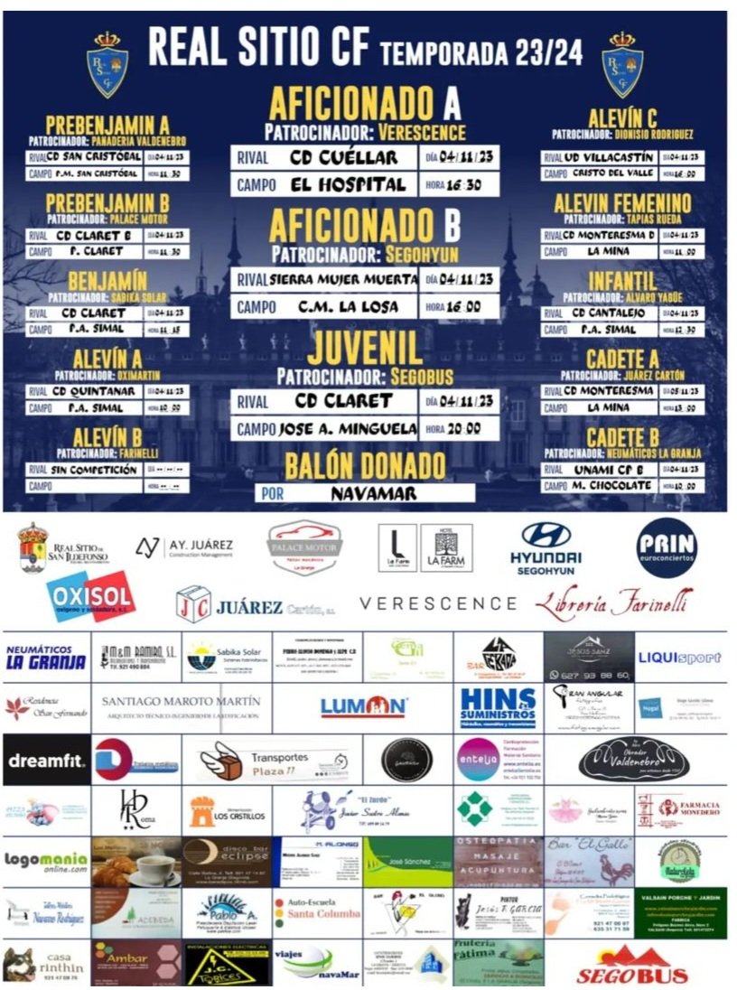 realsitiocf's tweet photo. Partidos para este fin de semana.
Suerte para todos nuestros equipos. 💪🏽 💙💛
#RealSitioCF
#UnailusionmuyReal https://t.co/ExpAdCt0kK