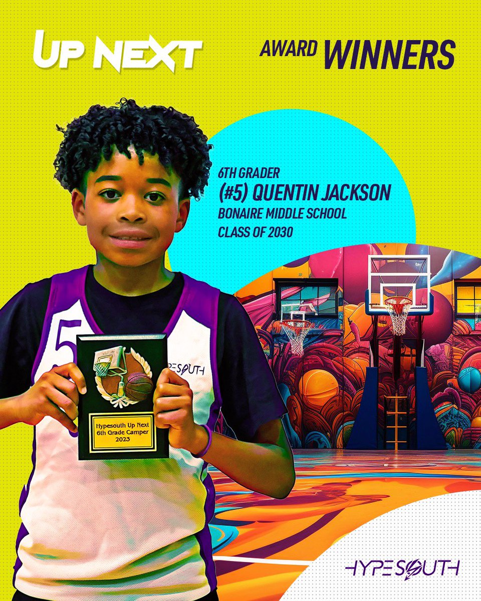 Up Next Developmental Expo Camp Awards. 𝗨𝗽 𝗡𝗲𝘅𝘁 𝟲𝘁𝗵 𝗚𝗿𝗮𝗱𝗲𝗿, 𝗤𝘂𝗲𝗻𝘁𝗶𝗻 𝗝𝗮𝗰𝗸𝘀𝗼𝗻

Jackson was arguably the most skilled offensive player in attendance. He had his way putting the ball in the hole no matter the opponent.

STORY:

hypesouth.com/up-next-develo…