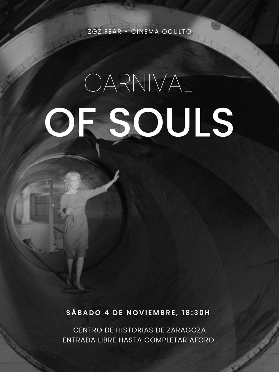 Mañana ponemos Carnival of souls en pantalla grande, con <a href="/zgzfear/">Zaragoza Fear</a> ¿Quién se apunta?
Entrada libre hasta completar aforo, 18:30, en el Centro de historias de Zaragoza.
#zgzfear #cinemaoculto