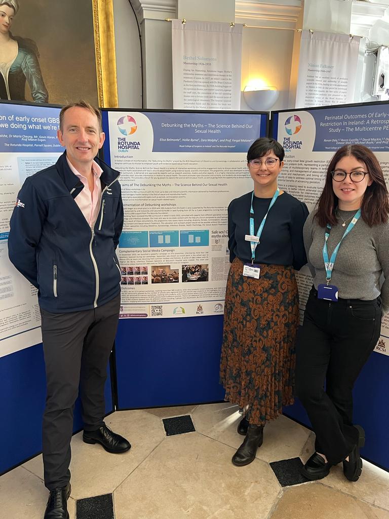Debunking the Myths (@debunkingmyths_) on Twitter photo Today, we showcased our work and celebrated #CharterDay at the <a href="/RotundaHospital/">The Rotunda Hospital</a> 🎉
@scienceirel <a href="/RotundaCharity/">The Rotunda Foundation</a>
In the picture, Prof Fergal Malone <a href="/RCSI_Irl/">RCSI</a>, <a href="/ElisaBelmonte4/">Elisa Belmonte</a> and Hollie Byrne from the Debunking Team Today, we showcased our work and celebrated #CharterDay at the <a href="/RotundaHospital/">The Rotunda Hospital</a> 🎉
@scienceirel <a href="/RotundaCharity/">The Rotunda Foundation</a>
In the picture, Prof Fergal Malone <a href="/RCSI_Irl/">RCSI</a>, <a href="/ElisaBelmonte4/">Elisa Belmonte</a> and Hollie Byrne from the Debunking Team