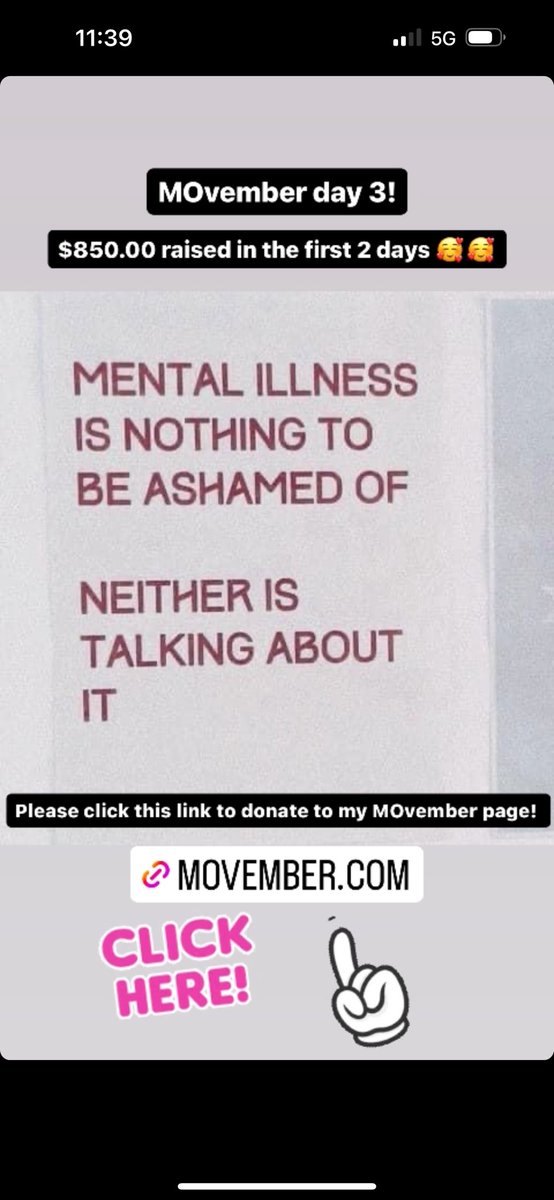 SeanCoutts32's tweet photo. Mental health is just as important as physical health.
Help MOvember fund some amazing groups and organizations in Menβs Health, Mental Health and Suicide Provention.
Link to my #MOvember page to donate:
https://t.co/3kLZjDkN4S
@MovemberCA
#GrowAMo #SaveABro https://t.co/C1LvOY4FtD