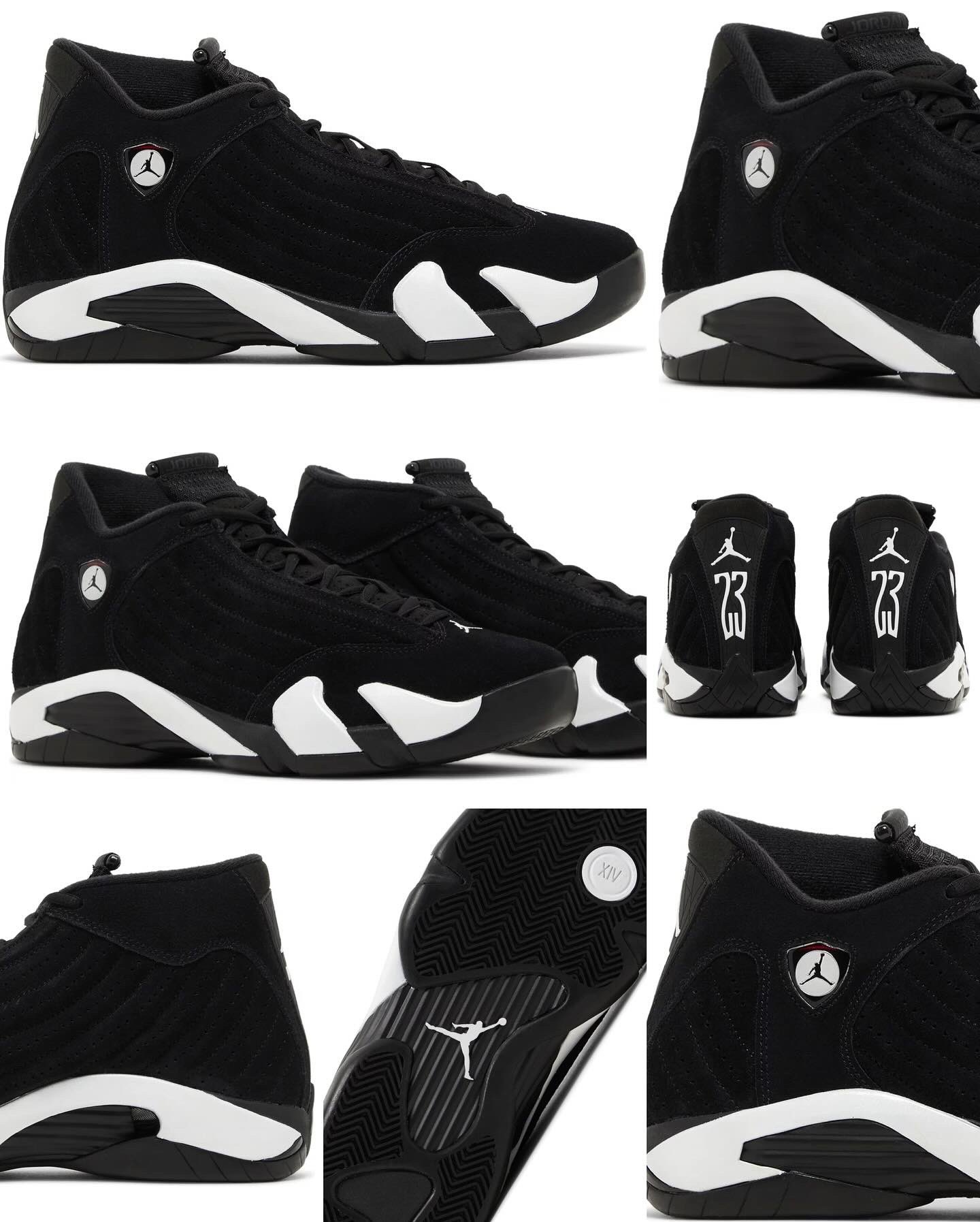 Jordan 14 black and white deals