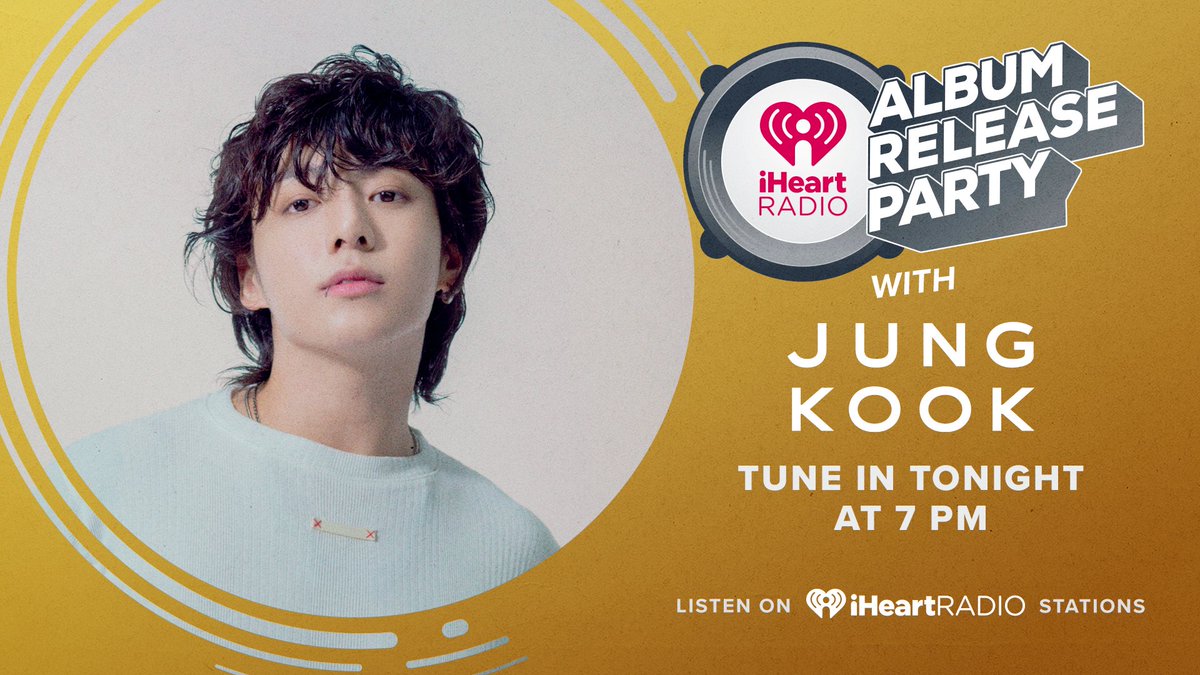 thereal999xtc's tweet photo. 🌟 TONIGHT 🌟 at 7pm join us #BTSARMY as we celebrate #GOLDEN with #JungKook's iHeartRadio Album Release Party ✨ Listen on the free @iHeartRadio app! https://t.co/VcljnmpBFu #iHeartJungKook https://t.co/NbnaXBWItI