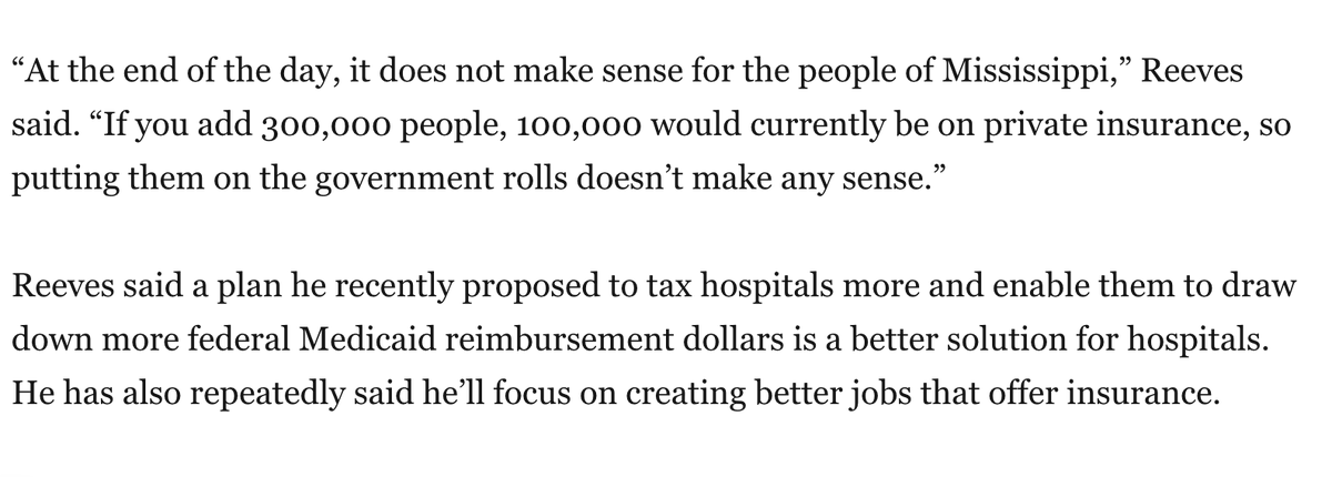 rjamesfinn's tweet photo. .@tatereeves and @JeffLandry were each asked Wednesday about Medicaid expansion. The MS Republican Governor and LA Republican Gov.-elect gave very different answers, illustrating divergent paths their states have taken on the issue #lalege #lagov #mslege
https://t.co/Zb9SGC8LVa https://t.co/LgJOhoWzEV
