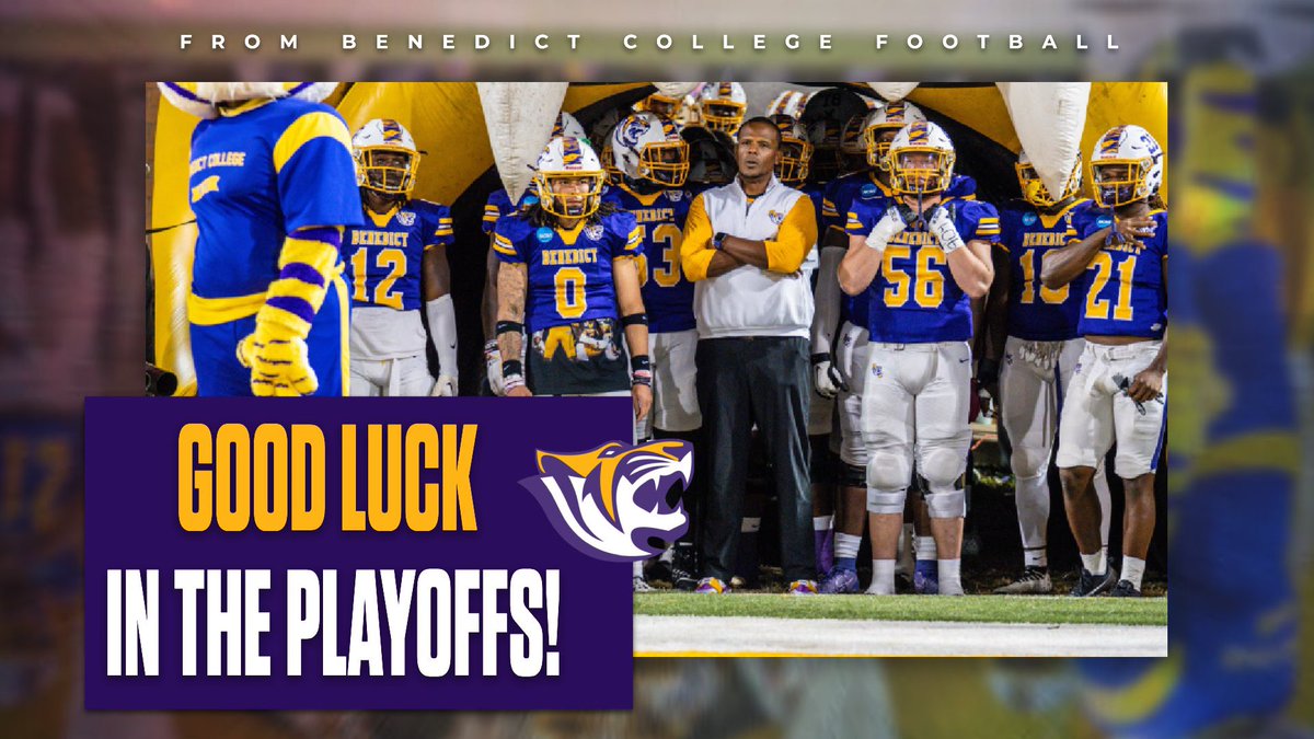 Go Tigers!

We want to wish everyone luck in the 1st round of the <a href="/SCHSL/">SCHSL</a> Playoffs!

#EyesonthePRIZE #CWCW #DigDeep #ColaBuilt #PayTheFEE #RARE

<a href="/benedict_tigers/">BC Tigers Athletics</a> <a href="/BenedictEDU/">Benedict College</a> <a href="/HBCUGameday/">HBCU Gameday</a> <a href="/HBCUDigital/">HBCU Digital Network</a> <a href="/HBCUSports1/">HBCU Premier Sports & More</a> <a href="/MCAOFGA/">Minority Coaches Assoc of GA</a> <a href="/SC_MCAssoc/">SC Minority Coaches Association</a> <a href="/SCFCA1/">SCFCA</a> <a href="/SCHSL/">SCHSL</a> <a href="/HBCU_Plus/">HBCU+</a>