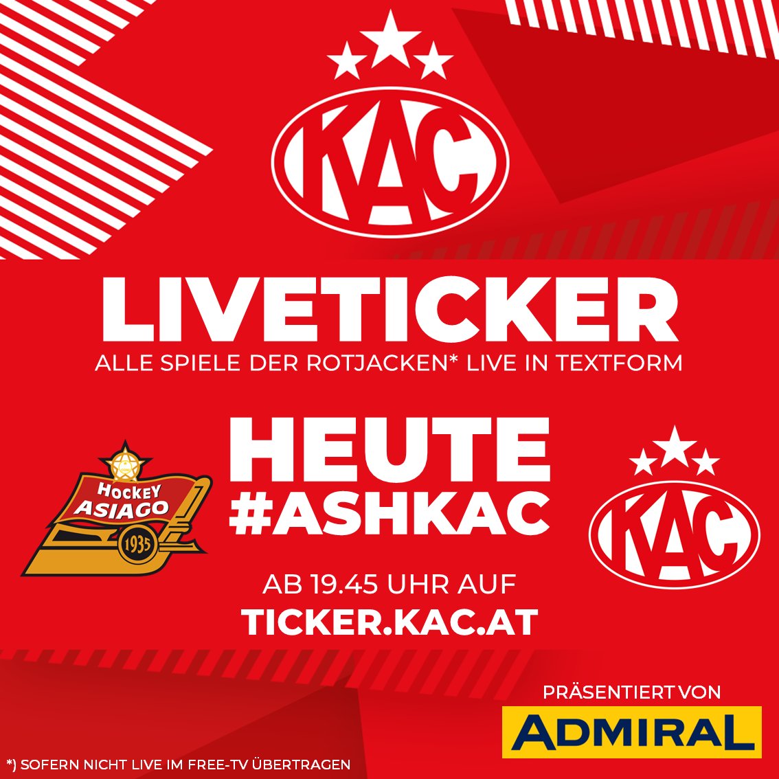 EC_KAC's tweet photo. In zwei Stunden startet das Spiel der #Rotjacken in Asiago. Viele Umstellungen im KAC-Lineup, Details dazu finden sich bereits im Liveticker, in dem #ASHKAC später textlich begleitet wird: https://t.co/9Xat3fRrG9. Der Link zum Pay-per-View-Livestream: https://t.co/dDXQTLeV6t #ICE https://t.co/zcUg9pI8td
