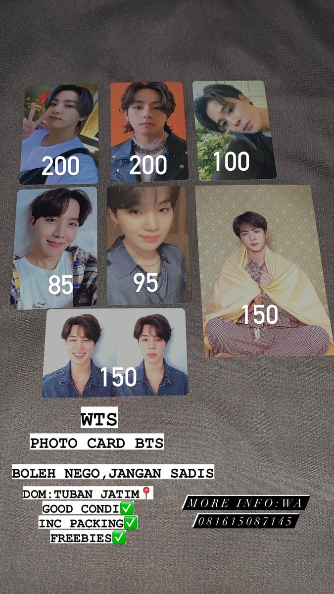 hmzwqq's tweet photo. WTS
PHOTO CARD BTS
BOLEH NEGO, JANGAN SADIS SAYANG😚
MINAT/TANYA” : DM https://t.co/AhtJb6UQuw