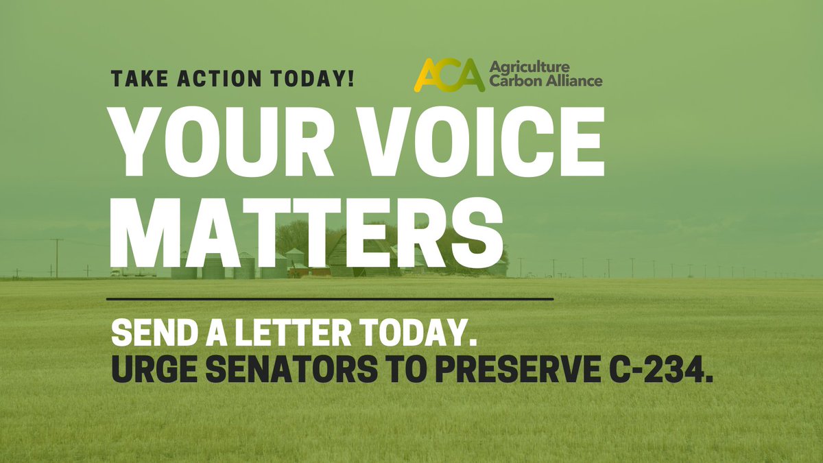 Have you sent a letter to Senators yet? Before you hit send, take a moment to personalize your letter – it helps ensure your message is seen and leaves a lasting impact. 

Your voice matters! Send a letter today! #SupportCDNFarmers

agcarbonalliance.ca/vote-for-bill-…