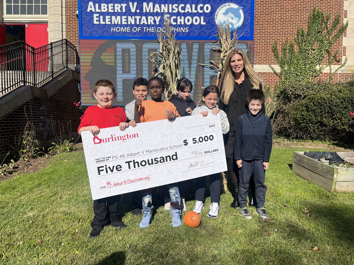 Lendita Drenica-Cobaj (@lenditadc) on Twitter photo Thank you <a href="/Burlington/">Burlington</a> and <a href="/Adopt_classroom/">AdoptAClassroom.org</a> for providing our school with $5,000 and for allowing us to be a part of the ribbon cutting at your new SI Store. Thank you <a href="/DrMarionWilson/">Dr. Marion Wilson</a> for choosing our school <a href="/PS46R/">P.S. 046 Albert V. Maniscalco</a>-we are so grateful for this opportunity for our school community. Thank you <a href="/Burlington/">Burlington</a> and <a href="/Adopt_classroom/">AdoptAClassroom.org</a> for providing our school with $5,000 and for allowing us to be a part of the ribbon cutting at your new SI Store. Thank you <a href="/DrMarionWilson/">Dr. Marion Wilson</a> for choosing our school <a href="/PS46R/">P.S. 046 Albert V. Maniscalco</a>-we are so grateful for this opportunity for our school community.