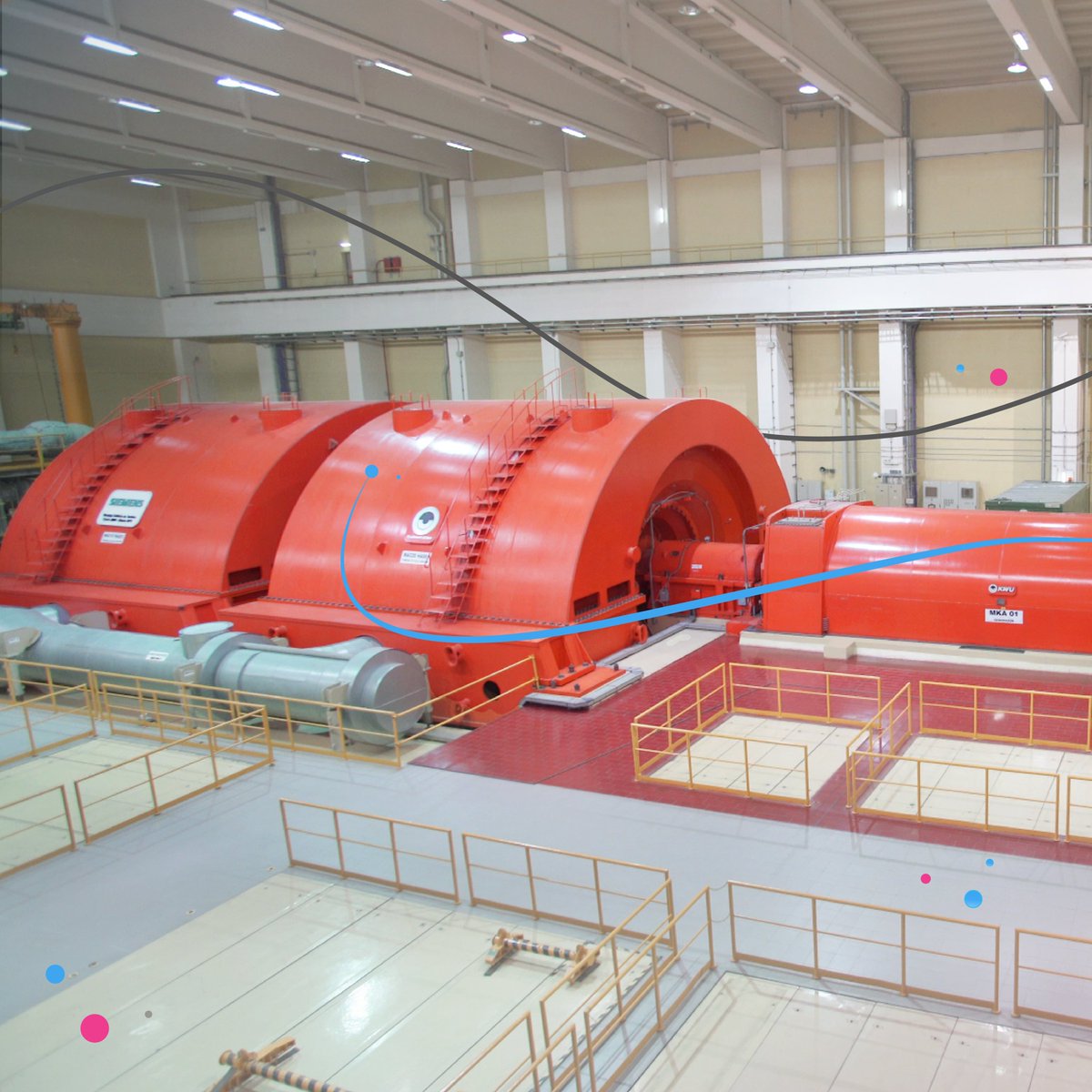 Nucleoelectrica's tweet photo. El más grande de Argentina 🤯
 
💪 El Turbo-Grupo (turbina + generador eléctrico) de #AtuchaII es la máquina unitaria más grande del país.

⚡️ Genera 745 MWe. Esto equivale a ENERGÍA eléctrica para aproximadamente 1.400.000 personas, sin emisiones de C02. https://t.co/7SGxedwivr