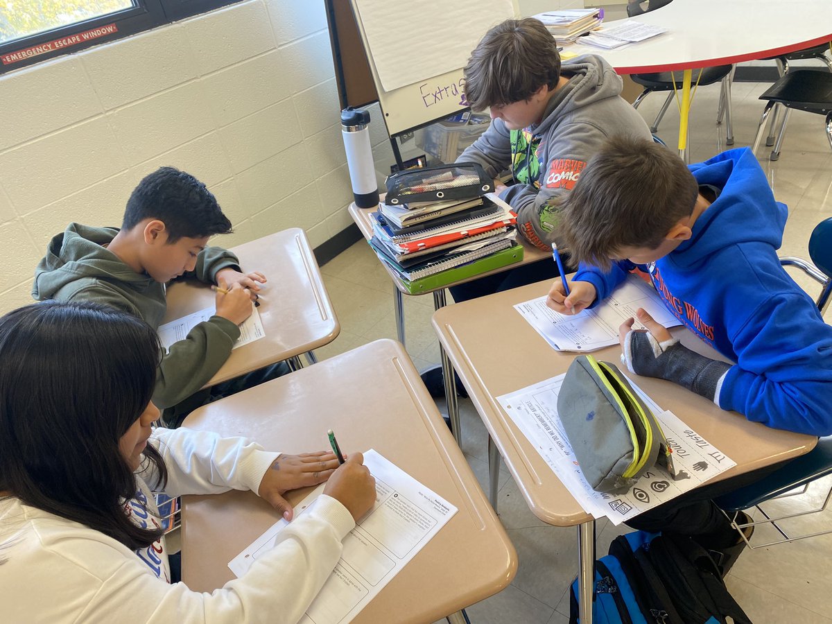 ChrisLHenning's tweet photo. Hard at work analyzing poetry to end our week! Great discussions were had by all! Best answer of the day “Your reputation is one of the most important things you have!” @MrsHalperEDU @ProrokLeads @JerlingJayhawks #Resilient135 https://t.co/wEz75Btdko