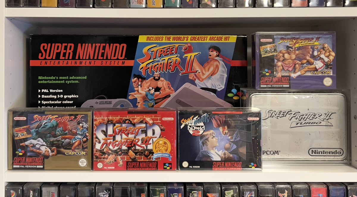 ilovegames2600's tweet photo. The SNES Street Fighter shelf.

#SNESFriday https://t.co/0ZMXJ3YrKi