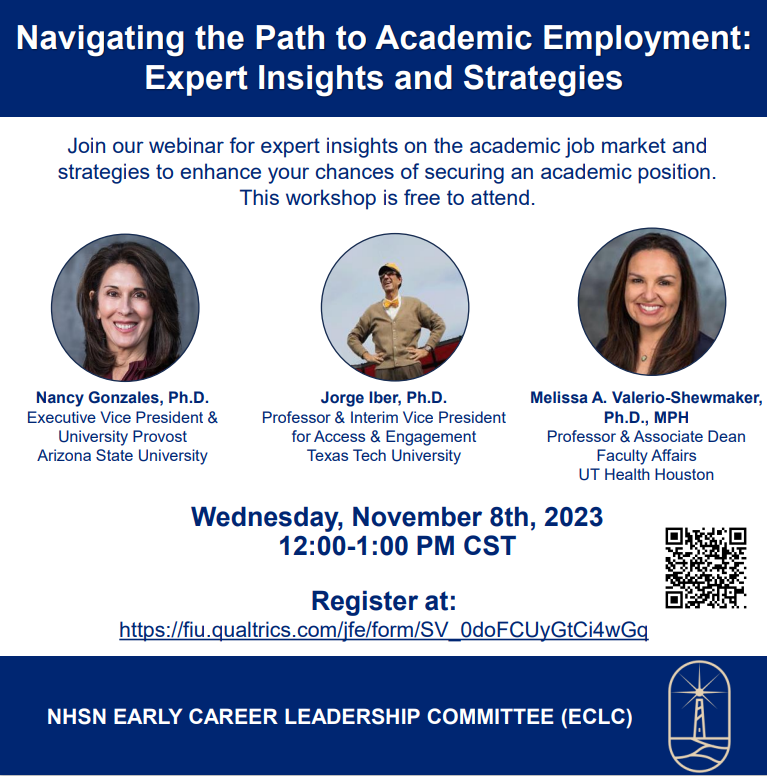 National Hispanic Science Network (NHSN) (@thenhsn) on Twitter photo Register for our upcoming ECLC Webinar "Navigating the Path to Academic Employment: Expert Insights and Strategies” spearheaded by <a href="/MADScientist365/">Miguel Antonio De Leon, PhD</a> & <a href="/ad_lozano/">Alyssa Lozano, PhD</a>
Wednesday, November 8th 12-1pm CST (1-2pm EST).
Register: fiu.qualtrics.com/jfe/form/SV_0d… Register for our upcoming ECLC Webinar "Navigating the Path to Academic Employment: Expert Insights and Strategies” spearheaded by <a href="/MADScientist365/">Miguel Antonio De Leon, PhD</a> & <a href="/ad_lozano/">Alyssa Lozano, PhD</a>
Wednesday, November 8th 12-1pm CST (1-2pm EST).
Register: fiu.qualtrics.com/jfe/form/SV_0d…