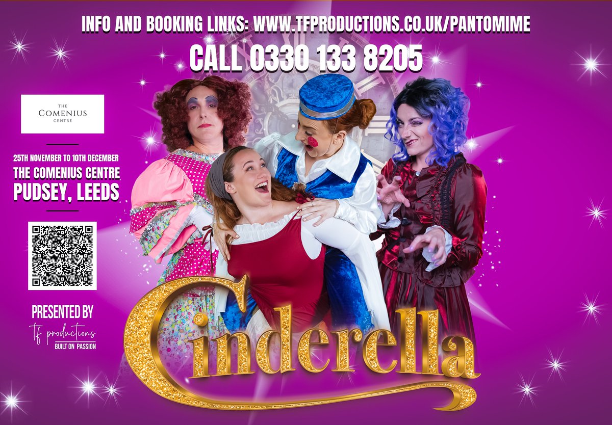 tfonstage's tweet photo. We are finally bringing our productions to our home town of Pudsey in Leeds. starting with our very own Cinderella Pantomime featuring amazing Westend actors. Come join us at the Comenius Centre in Fulneck
@PudseyPArts @PudseyLabour @PudseyCongs @PudseyPedaller @PudseyBramleyAC https://t.co/c4Ozogeltq