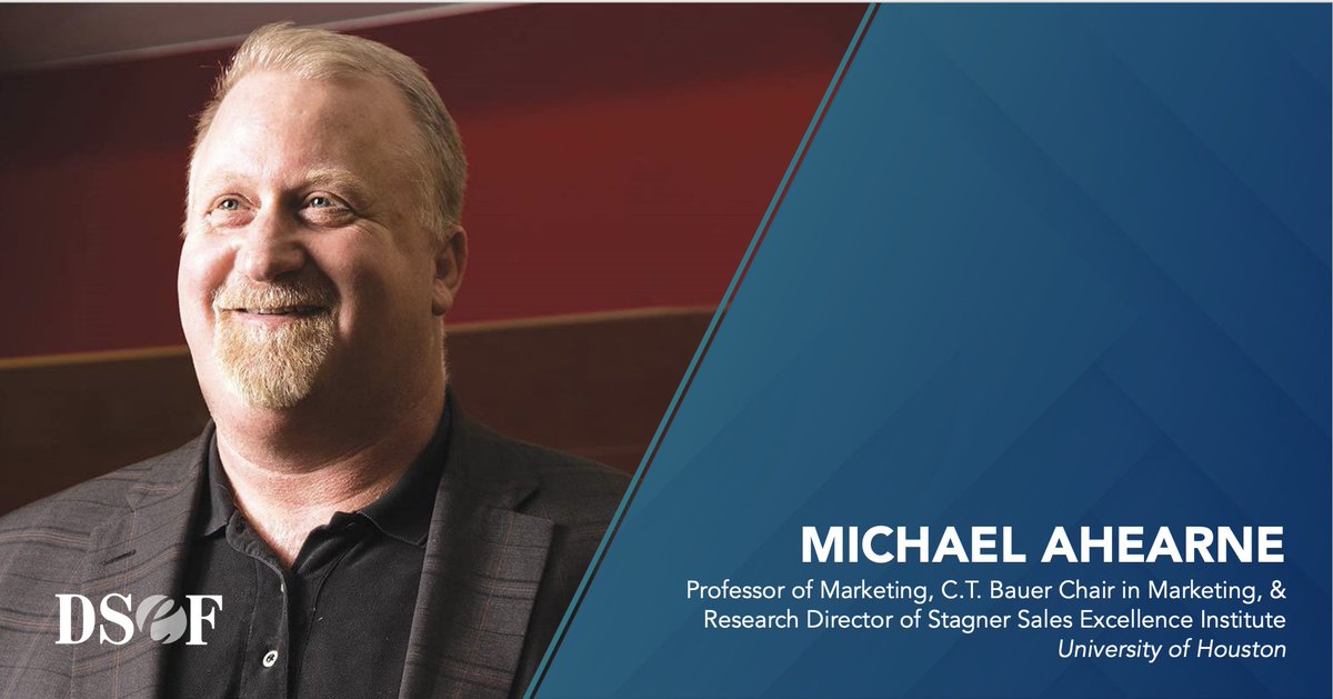 The DSEF (@thedsef) on Twitter photo This #FellowFriday, we're highlighting one of our newest fellows, #DSEFfellow Michael Ahearne! He is a professor of marketing at <a href="/UHBauerCollege/">UHBauerCollege</a> and Research Director of Stagner Sales Excellence Institute. We applaud your efforts in sales-focused education, Michael! This #FellowFriday, we're highlighting one of our newest fellows, #DSEFfellow Michael Ahearne! He is a professor of marketing at <a href="/UHBauerCollege/">UHBauerCollege</a> and Research Director of Stagner Sales Excellence Institute. We applaud your efforts in sales-focused education, Michael!