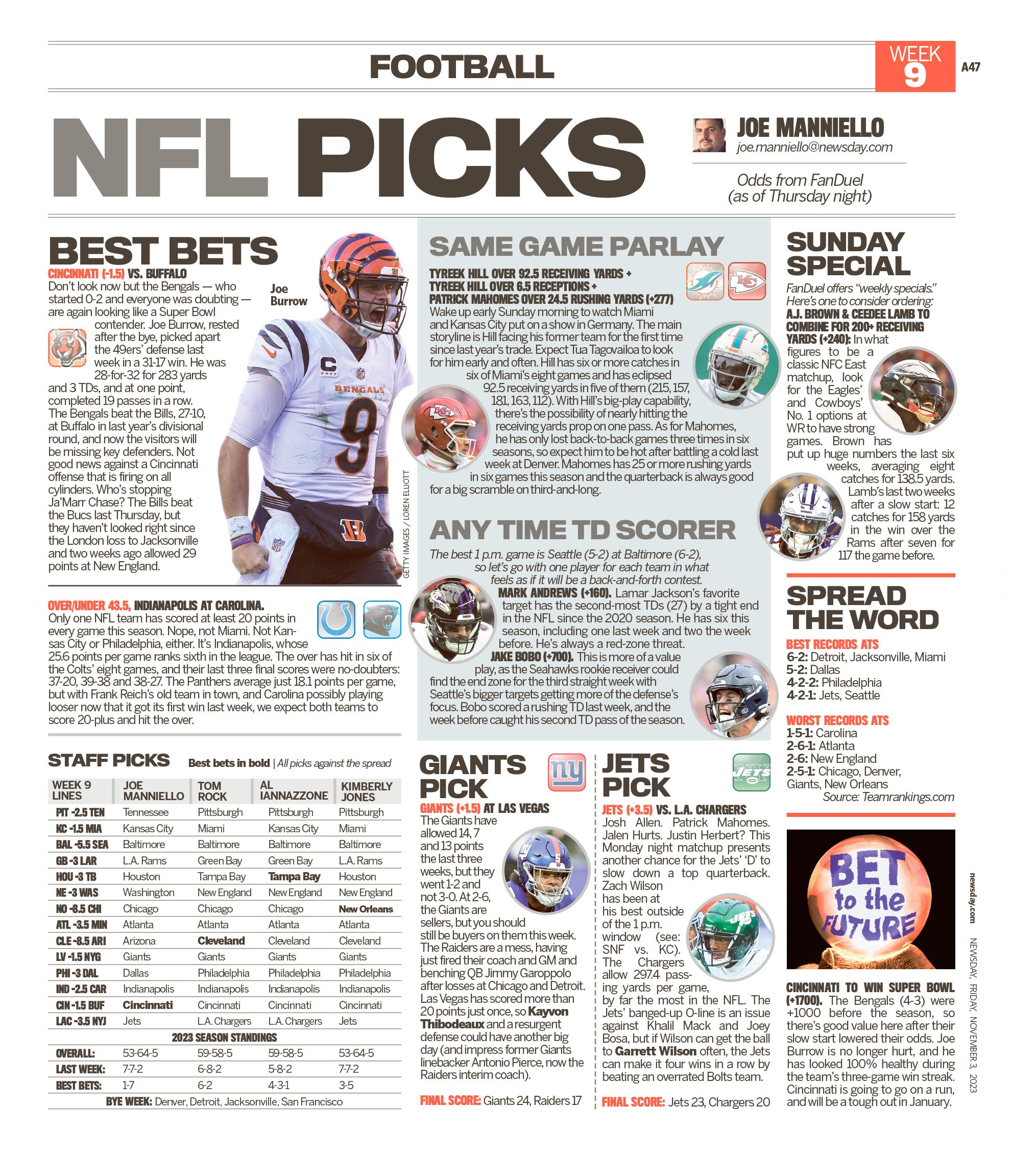 Nfl on sale picks page