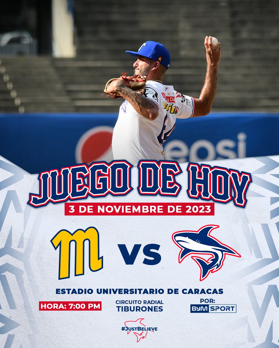 ʀᴇɢʀᴇsᴀᴍᴏs ᴀ ᴄᴀsᴀ🙏🏽🦈

Nelson Hernández (LD) y Nivaldo Rodríguez (LD) serán los lanzadores.

🆚 @Magallanes
🏟️ Ciudad Universitaria 
⏰ 7:00 p.m.
📺 BymSport
📻 Circuito Tiburones - CircuitoOnda
💻📝Puedes seguir el choque en el play by play chat.whatsapp.com/KNSF7p4rcasEEW…