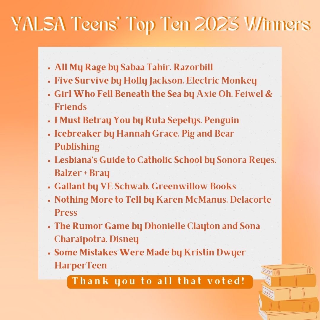 Teens' Top Ten  Young Adult Library Services Association (YALSA)