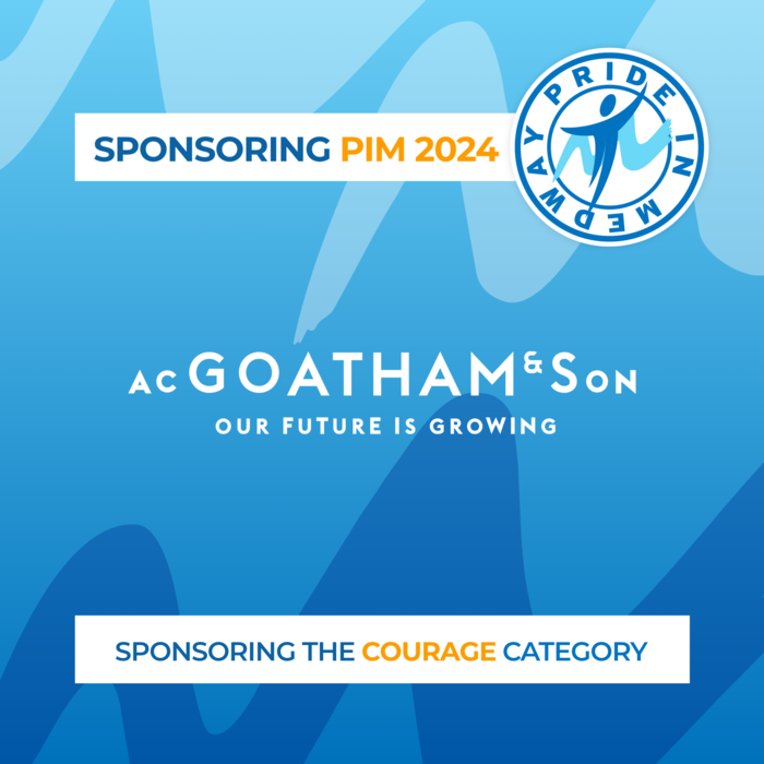 It's great to have AC Goatham &amp; Son support Pride in Medway for another year, sponsoring the category Courage. 🎖️
Nominate someone today: zurl.co/SuZ4 

#medway #medwaytown #medwaycommunity #prideinmedway