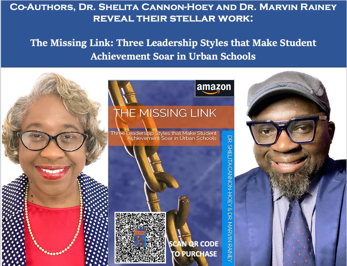 I thoroughly enjoyed collaborating with my co-author, Dr. Shelita Cannon Hoey on this project!  Our book is now available on Amazon!  (Scan the code)

If you want a signed copy by me, complete the link below!  Thanks in advance for your support! 

forms.gle/uBCiSE4QUmhTMK…