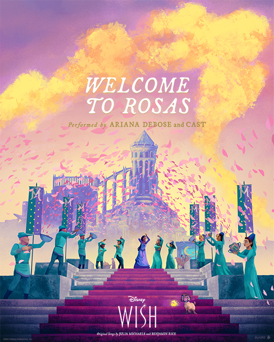 "Welcome To Rosas" gezongen door Ariana DeBose en de cast van Wish. 🏰 🎶 ✨ Zie Disney's #Wish vanaf 22 november in de bioscoop.

🎨: <a href="/bellagraceart/">Bella Grace</a>