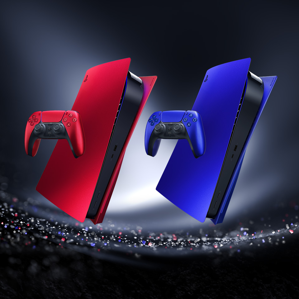 PlayStation on X: Forge a new way to play with the Deep Earth Collection.  The Volcanic Red and Cobalt Blue DualSense wireless controllers and  matching PS5 console covers are available now