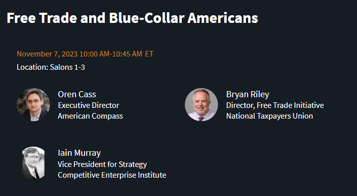 NTU's tweet photo. On Tuesday at @freopp's Freedom &amp; Progress Conference, NTU's @freetradebryan will debate @oren_cass on "Free Trade and Blue Collar Americans." 

Generously hosted by @freopp and moderated by @ismurray!

Register here: https://t.co/S7HxpwhRso https://t.co/rMnvgnJvyn