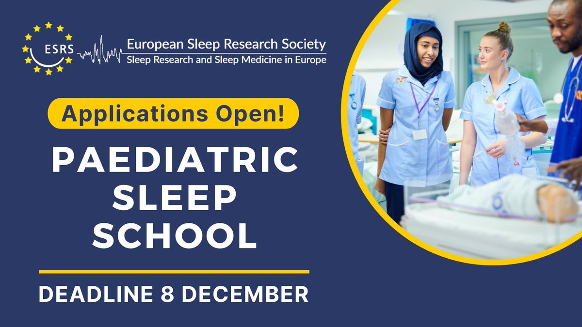 📢 Applications open for the 1st ESRS Paediatric Sleep School in Italy, 11-13 April, 2024! 🌟 Learn from experts in paediatric sleep medicine. 👩‍🔬 Hands-on sessions on sleep study procedures. 🗓️Apply by 8 December. 🔗ow.ly/lxrl50Q3Xaf