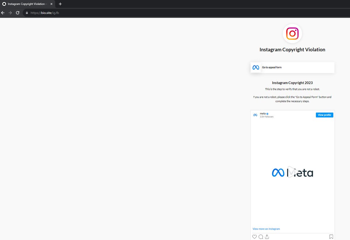 v4ensics's tweet image. Another #phisher abuses #GoogleNotifications (https[:]//notifications.google.com/g/p/ANiao...) to direct victims to https[:]//bio.site/ig.fb and then to https[:]//metacopyrighthub.online/helpuser/