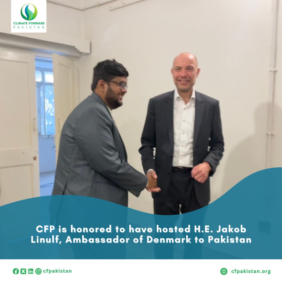 cfpakistanorg's tweet photo. We're grateful to H.E. Jakob Linulf, Ambassador of Denmark to Pakistan, for paying a visit to the CFP office in Karachi.

We apprised the Ambassador about CFP's vision, initiatives, and projects, and discussed potential areas of collaboration @DKinPK https://t.co/ygknOxjek8