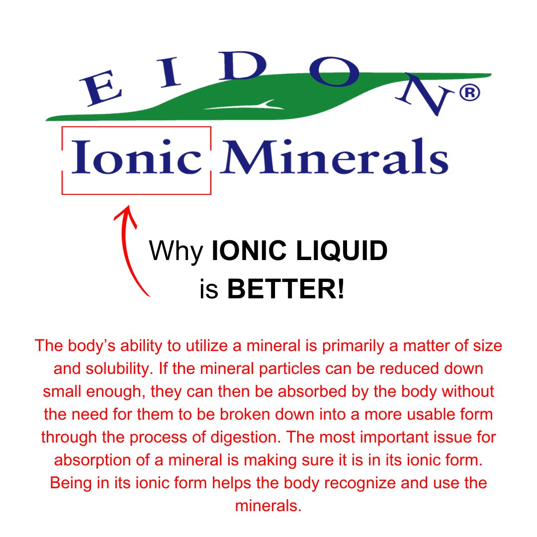EidonMinerals's tweet photo. What does "ionic" mean? 

The word ionic, when used to describe a mineral element, means that the particle in the solution is separate and individual (an atom) and that the particle has either a positive or negative charge. The charge indicates that there is an incomplete outer e https://t.co/uPVDYBf6gR