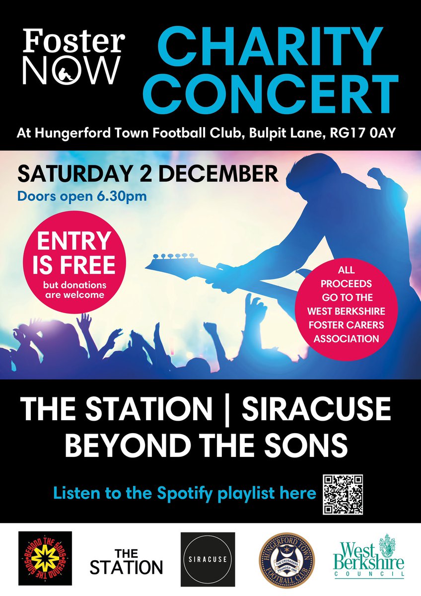 Yellow_Pilgrim's tweet image. I’m really excited to help get this charity gig off the ground. Come join us at @HungerfordTown on Saturday, December 2nd to support @WestBerkshire’s fostering service. It will be a great night with fantastic music provided by @siracusemusic, @BeyondTheSons, and @musicTheStation.