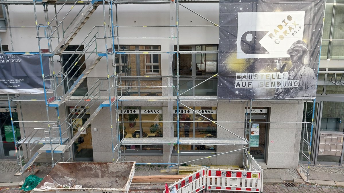 Baustellenradio. #RadioCorax, #ZWCM2023, #BFR, #Halle.