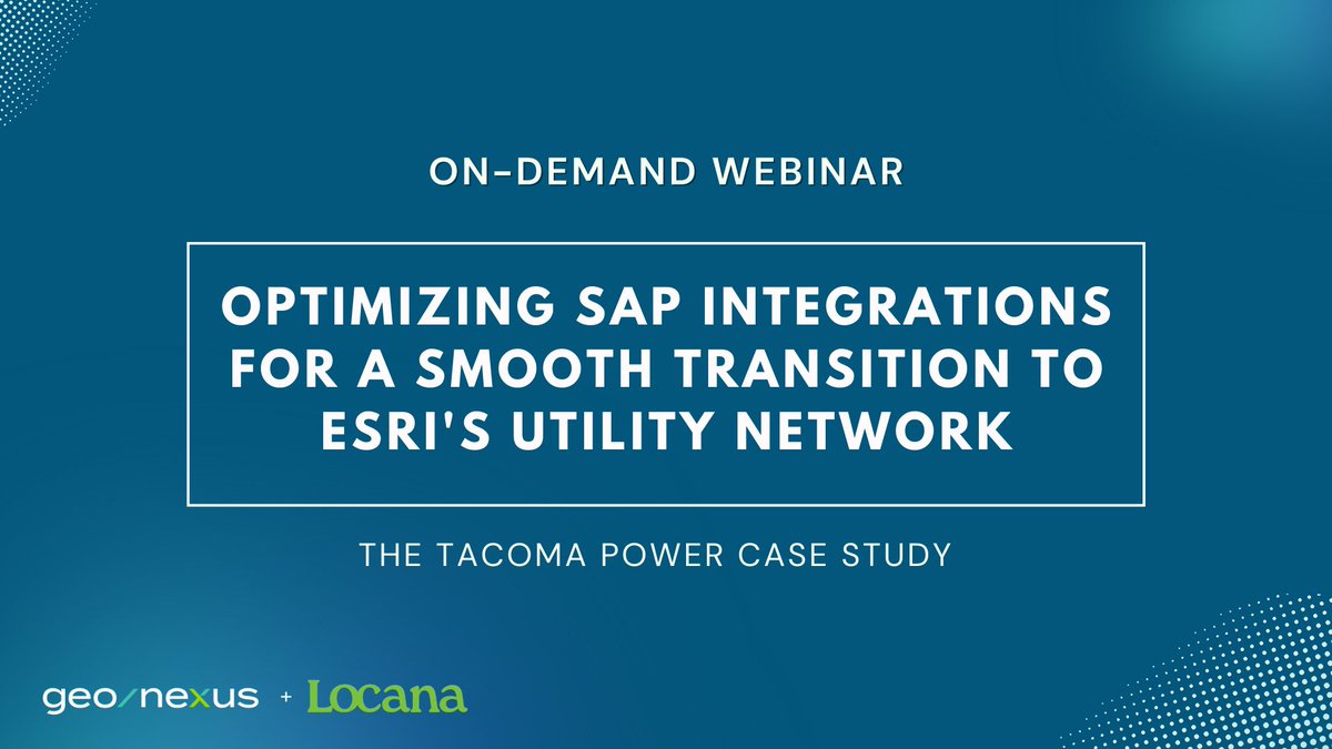 GeoNexusTech's tweet image. Discover how Geonexus aids in seamless SAP-GIS integration during your transition to the #UtilityNetwork. Watch the webinar: zurl.co/BpJH