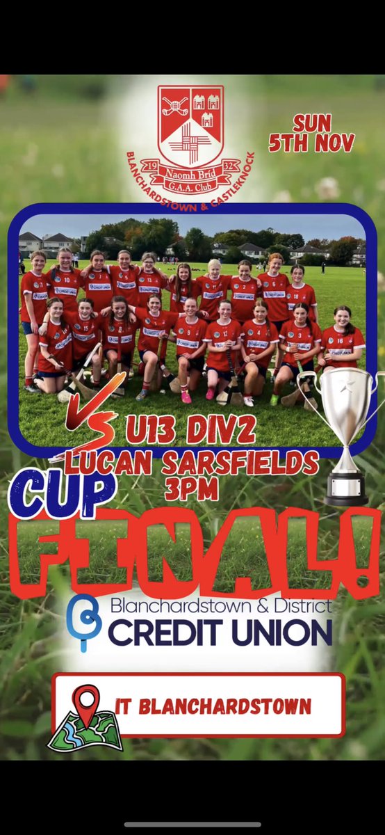 StBrigidsGAA's tweet photo. Best of luck to management and players tomorrow for their Cup Finals - great to get this far !!
A massive thanks to our sponsors Blanchardstown and District Credit Union #jerseysonpoint #sponsoredbybdcu #naomhbrídabú #camogie #cupfinal #loveyoursport #ourgameourpassion https://t.co/LiOKMpG5d2