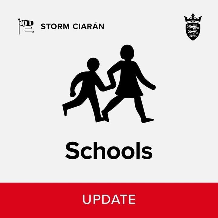 Schools are hoping to reopen on Monday but headteachers will update on individual schools. Latest update is here about schools and other <a href="/GovJsyCYPES/">Children, Young People, Education & Skills</a> services and other <a href="/GovJersey/">Government of Jersey</a> services: gov.je/News/2023/Page…