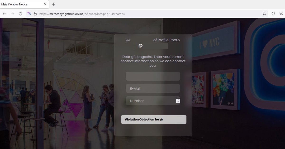 v4ensics's tweet image. Another #phisher abuses #GoogleNotifications (https[:]//notifications.google.com/g/p/ANiao...) to direct victims to https[:]//bio.site/ig.fb and then to https[:]//metacopyrighthub.online/helpuser/