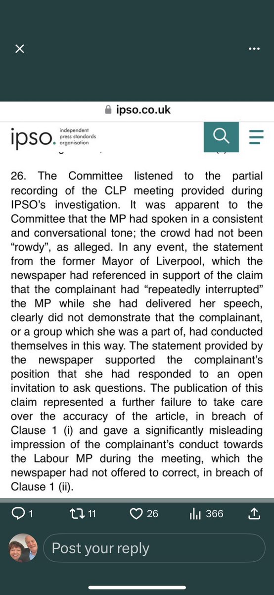 I understand Louise Ellman and her vile crew are lying yet again - remember my libel action against the Jewish Chronicle? Remember the lies against me and Riverside Constituency ? I proved it was a scam. We disagreed with her policies we were pro Palestine and even my Jewish