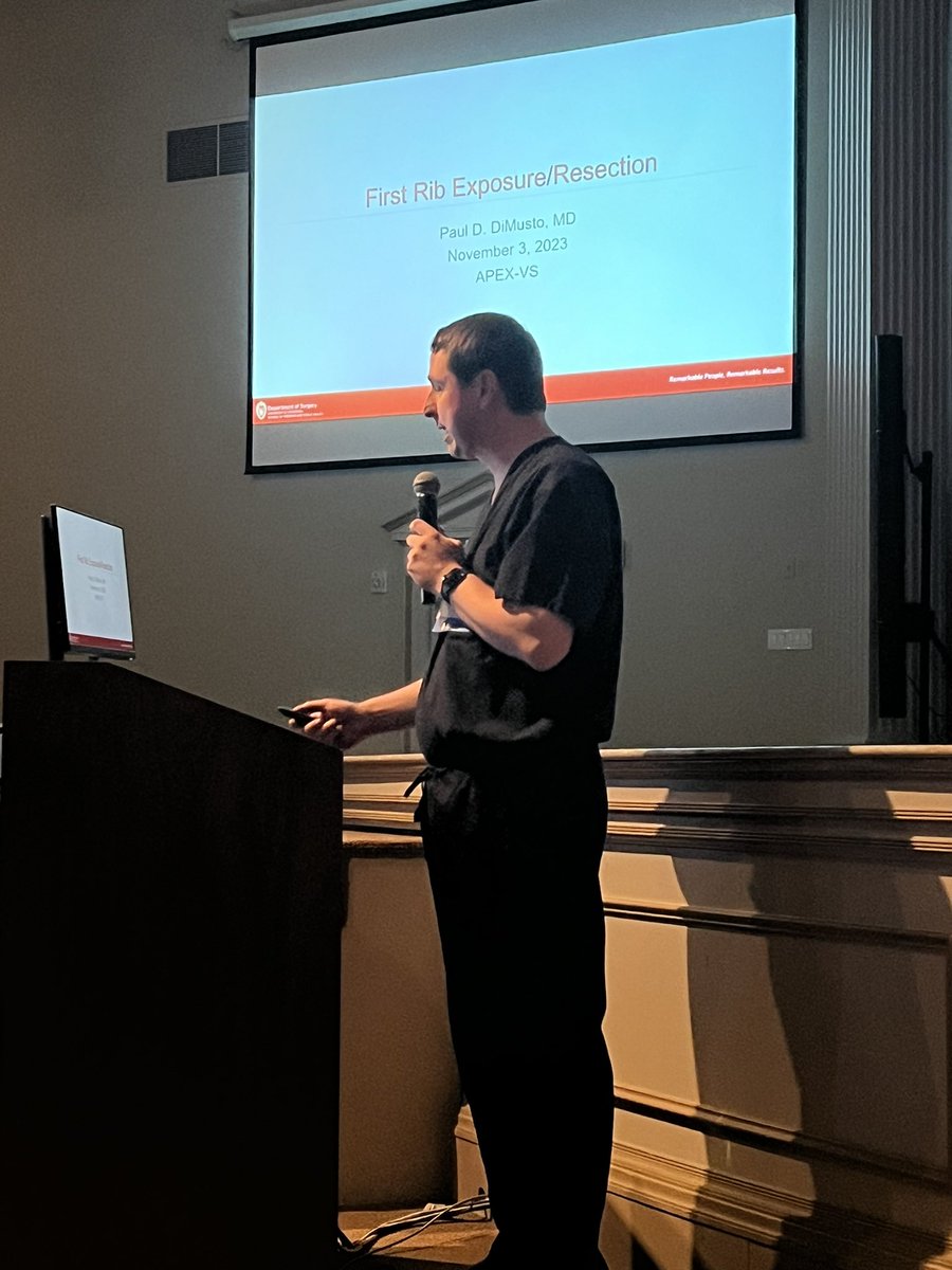 mattsmeds's tweet photo. Paul DiMusto presenting how he does first rib resection at #APEX23 https://t.co/Neev88tuak