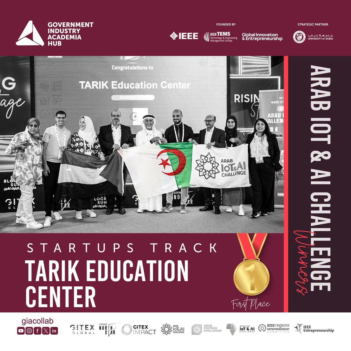 giacollab's tweet photo. We're delighted to congratulate the exceptional Startups track challengers of the 5th Edition of the Arab IoT & AI Challenge @ArabIoTAI, a part of the 4th edition activities of the Government Industry Academia Hub at Expand North Star @expandnorthstar.
@uniofdubai
#GIAHUB https://t.co/SdvWCdUtXT