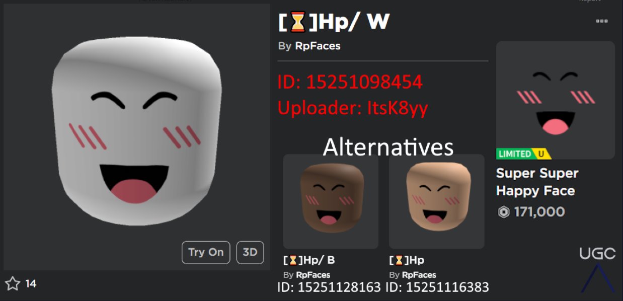 Limited face - Roblox