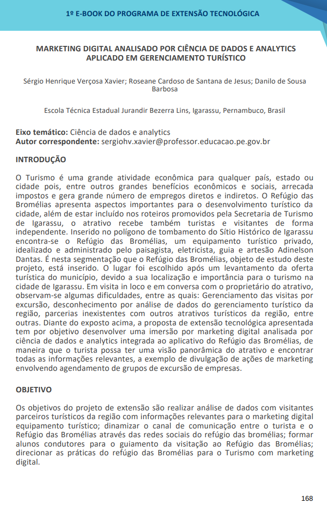 danilosoba's tweet photo. Projeto de Extensão Tecnológica Marketing Digital analisado por Ciência de Dados e Analytics aplicado em gerenciamento turístico.  #SECTI #FACEPE https://t.co/PUd670QNc9