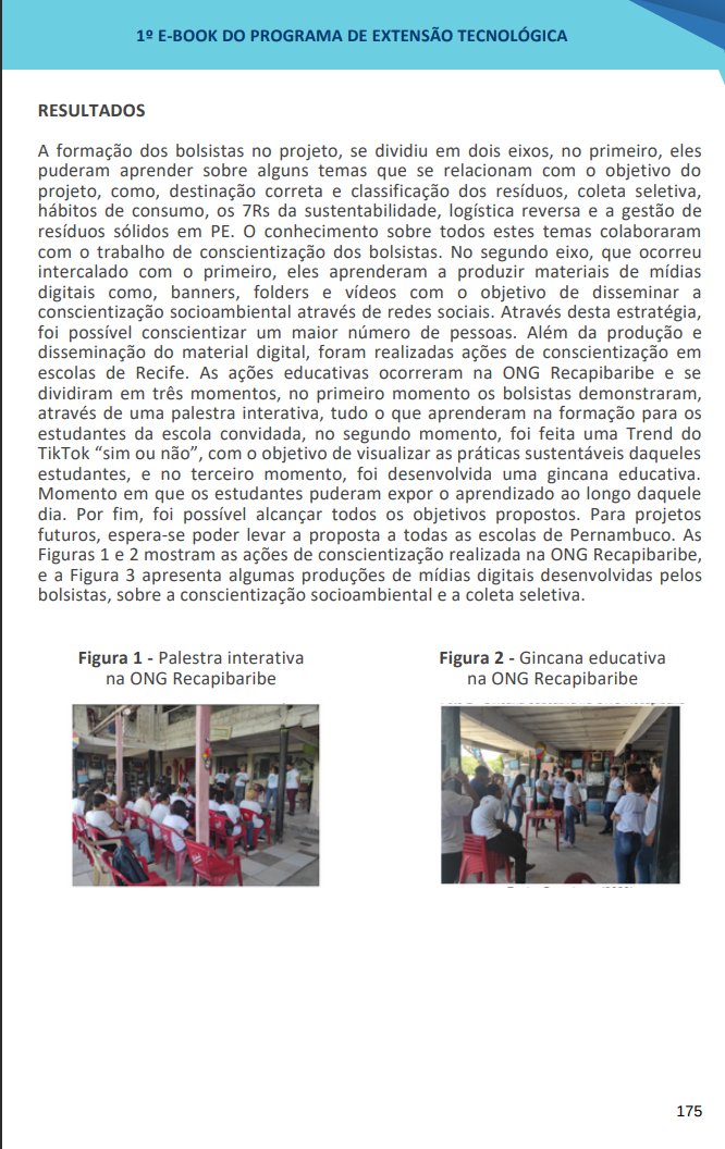 Projeto de Extensão Tecnológica Disseminação da conscientização socioambiental com a utilização de mídias digitais para preservação do Rio Capibaribe.  #SECTI #FACEPE