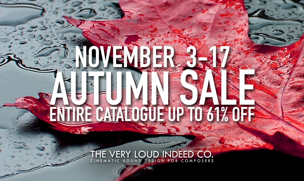 We're having our 2023 Autumn Sale, starting today and until November 17th. You can save 40% on all our individual products for Kontakt, Omnisphere, Zebra2, The Dark Zebra, Knifonium, and 61% on all our bundles veryloudindeed.com/collections/all #composer #musicproducer #musicproduction