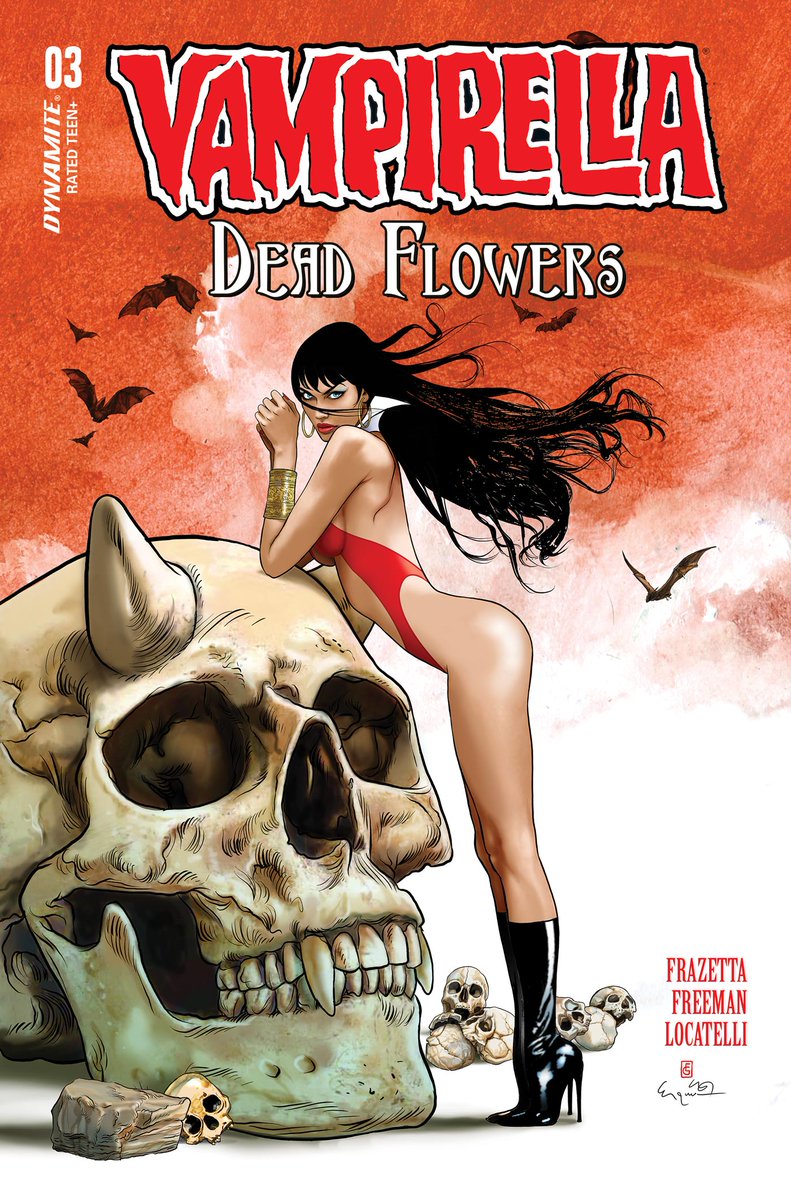 DynamiteComics's tweet photo. Monday is the Final Order Cutoff for Vampirella: Dead Flowers #3 from Sara Frazetta, Bob Freeman and Alberto Locatelli. Look for the cover by Ergun Gunduz. Also available in Virgin.

#vampirella #sarafrazetta #bobfreeman #albertolocatelli

https://t.co/c7vJJDS8Z5 https://t.co/EkL7Vo3oHT
