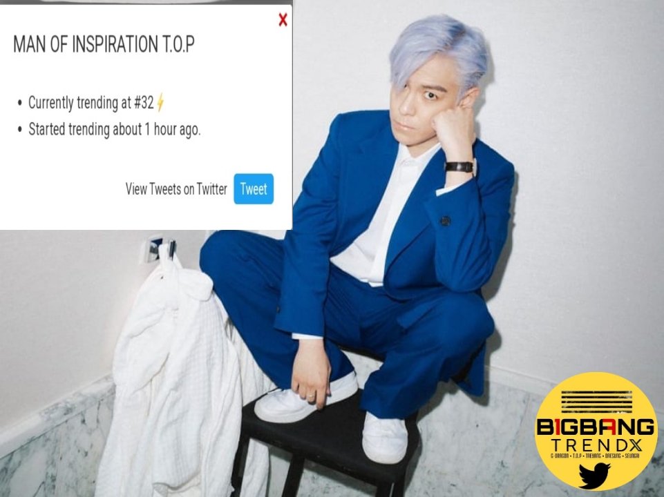 BBWorldTrends's tweet photo. MAN OF INSPIRATION T.O.P rises to 32th spot from rank 44th spot in the Top Worldwide Trends. Up to 12th spot now.
VIPS yall are on fire. We missed T.O.P so bad! Keep the fresh tweets coming vips.
MAN OF INSPIRATION T.O.P
#HappyTTTOPDay
#TTTOP https://t.co/BxoLZJc3jW